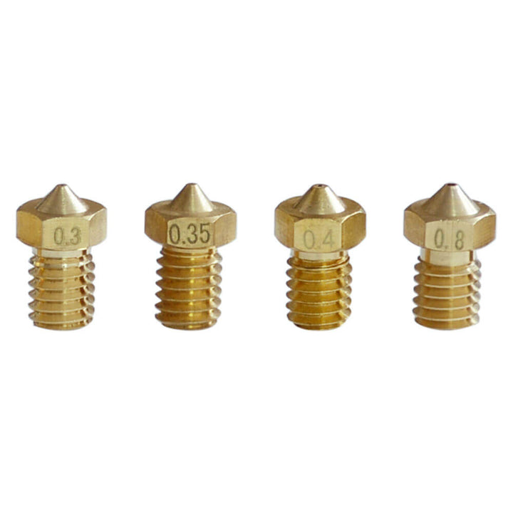 Tronxy 3D Printer V5 V6 Nozzle Copper Nozzle M6 Threaded Brass 3D Printing Accessories 5Pcs Nozzle Set 3D Printer Parts Nozzle Sizes