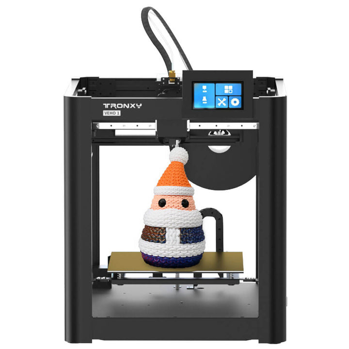 Tronxy Veho 1 3D printer offers fast printing speeds of up to 600mm/s, is fully assembled, includes linear rails, features a Klipper system, has a Corexy structure, and utilizes ceramic heating.