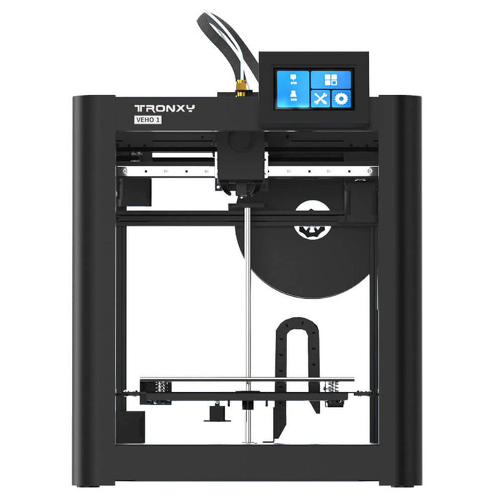 Tronxy Veho 1 3D printer offers fast printing speeds of up to 600mm/s, is fully assembled, includes linear rails, features a Klipper system, has a Corexy structure, and utilizes ceramic heating.