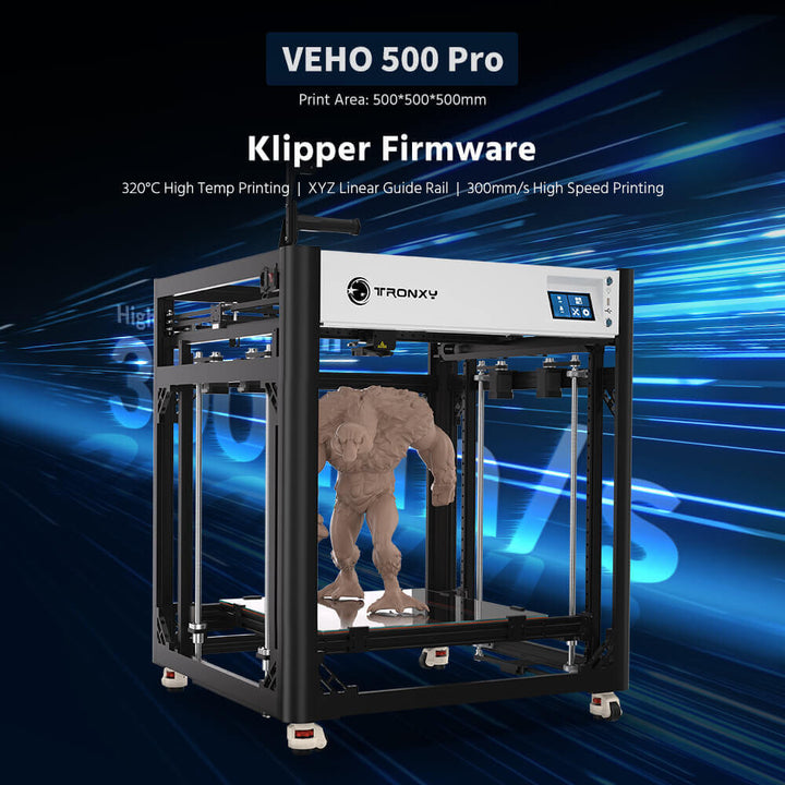 Tronxy Veho 500 Pro Fast 3D Printer 3D Printing FDM Large Print Size Klipper Firmware High Speed Printing CoreXY Structure