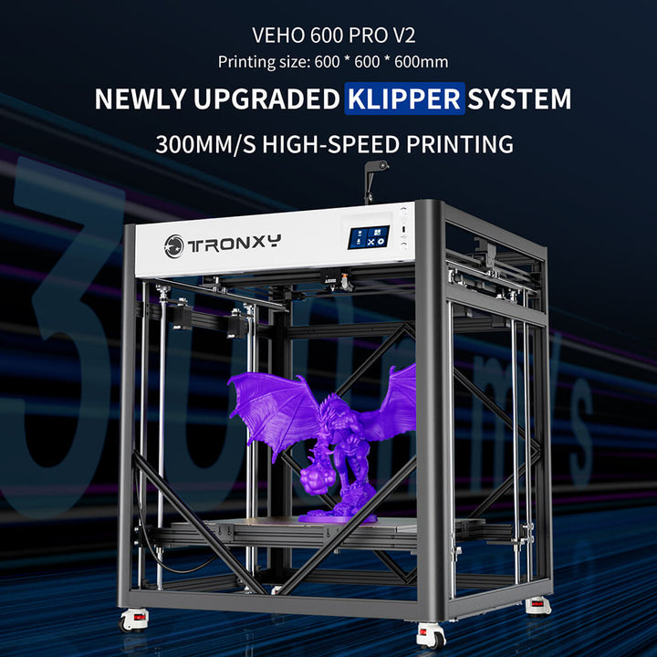 Tronxy Veho 600 Pro V2 Large 3D Printer Klipper Corexy Fast 300mm/s High Speed Printing 600x600x600mm