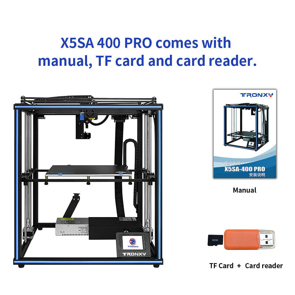 Tronxy X5SA-400 Pro DIY 3D Printer with Tian Exruder Quiet Drive